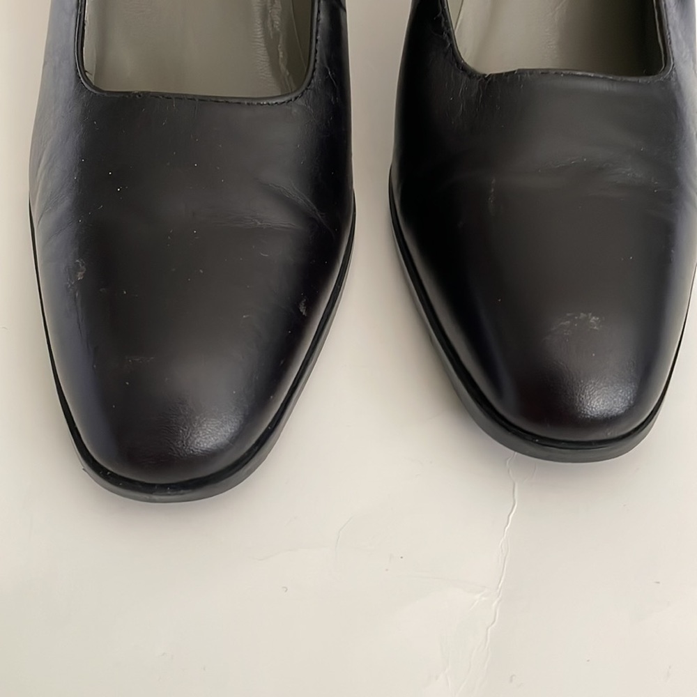 Etienne aigner black leather pumps heels size 8.5 - Picture 3 of 9
